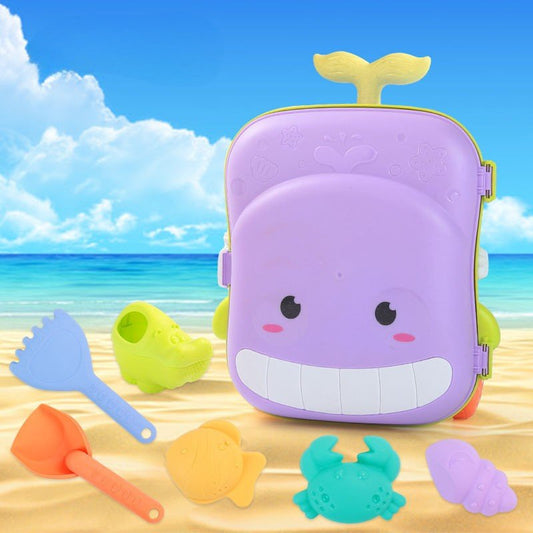 Strandspielzeug Trolley für Kinder mit Förmchenset & Tiermotiv