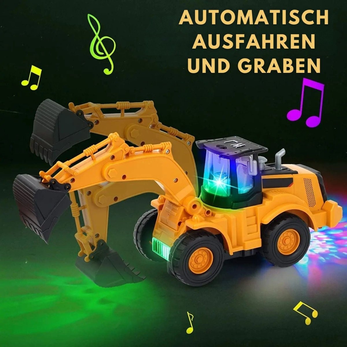 Tanzender Musik-Bagger für Kinder mit Lichtern & Sound